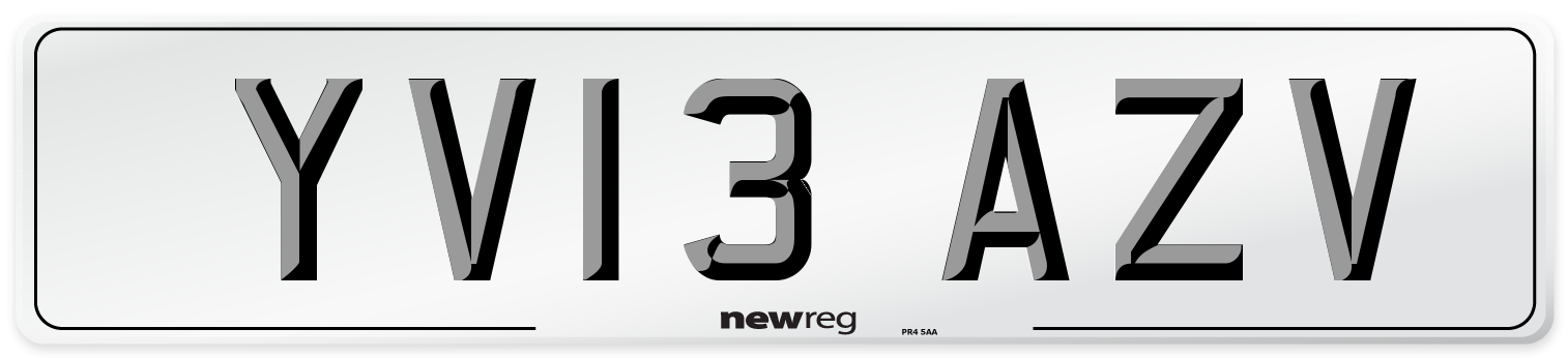 YV13 AZV Number Plate from New Reg
